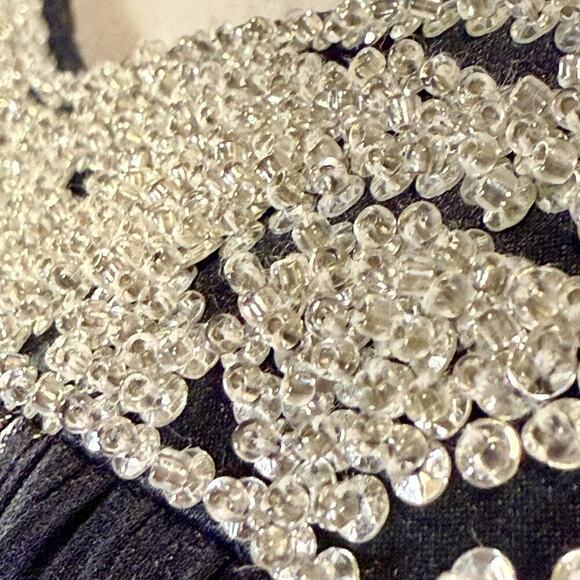 VTG Nightline Strapless Empire Waist Formal Dress Ethereal Beaded Silk Gown SZ 6 - Picture 12 of 16